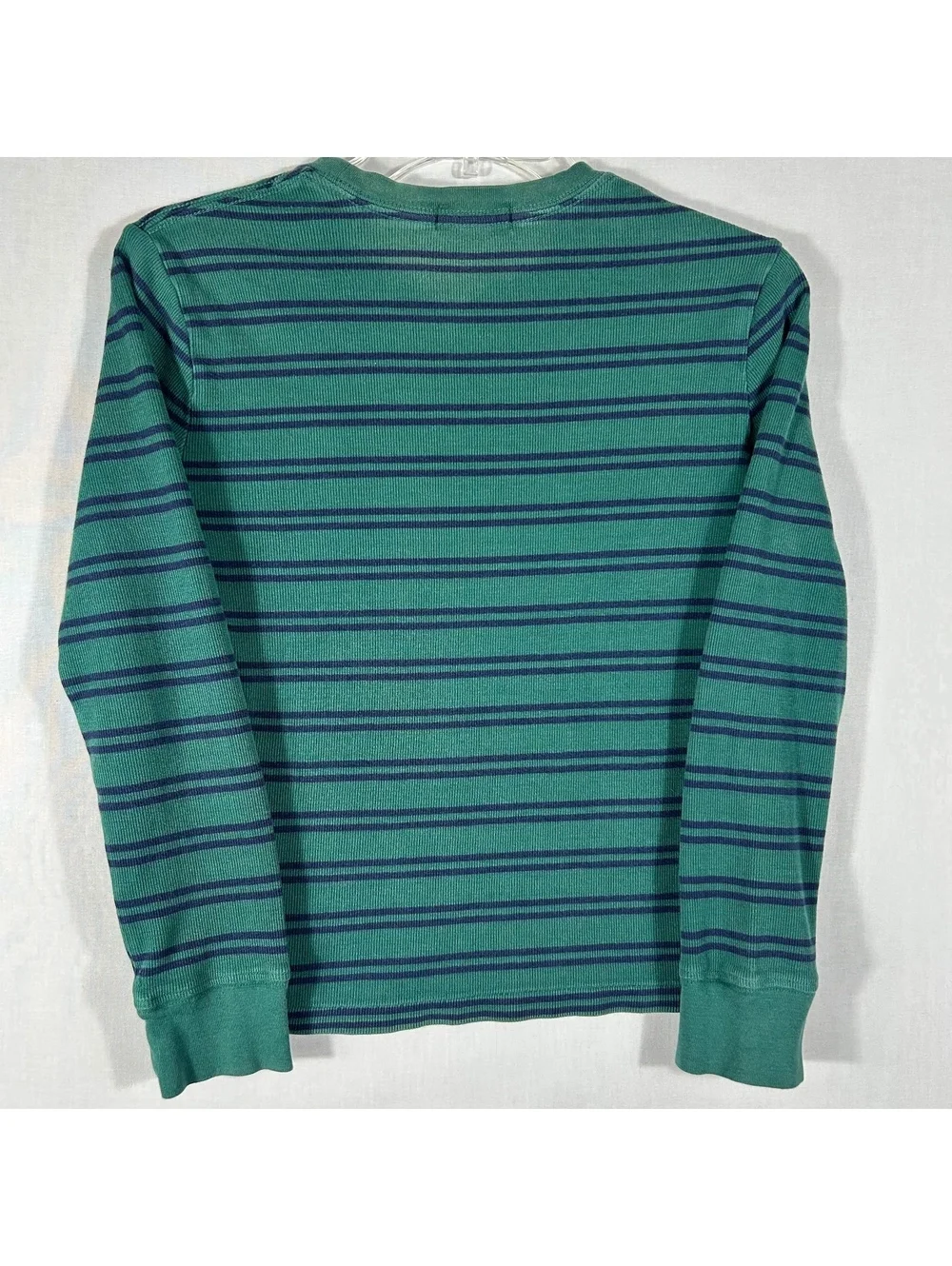 Polo Ralph Lauren Shirt Boys Large 14-16 Navy/Green Striped Crewneck Pony Logo